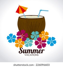 Summer design over white background, vector illustration