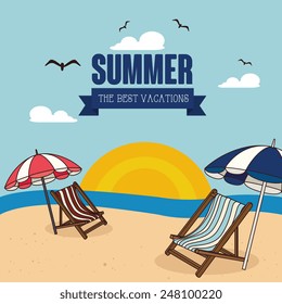 Summer design over white background, vector illustration.