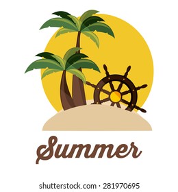 Summer design over white background, vector illustration