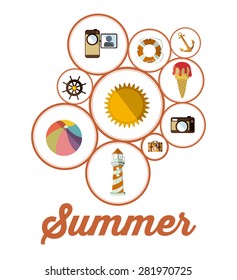 Summer design over white background, vector illustration