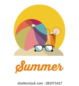 Summer design over white background, vector illustration