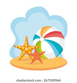 Summer design over white design, vector illustration. Summer design over white design, vector illustration.