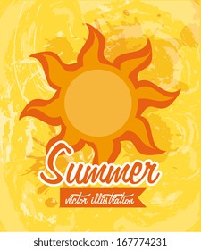 summer design over yellow   background vector illustration   