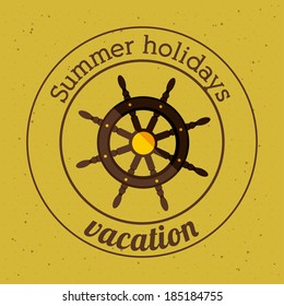 Summer design over yellow background, vector illustration