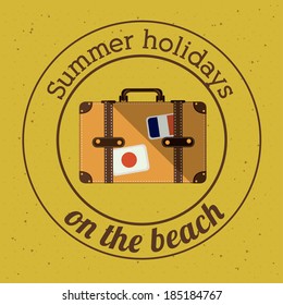 Summer design over yellow background, vector illustration
