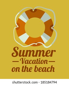 Summer design over yellow background, vector illustration