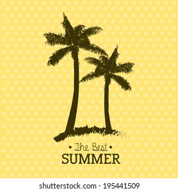 Summer design over yellow background, vector illustration