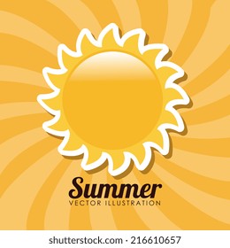Summer design over yellow background, vector illustration