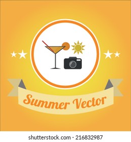 summer design over yellow background
