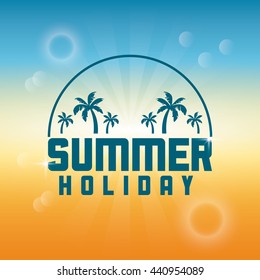 Summer design. palm tree over circle  icon. graphic design