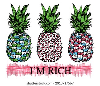 Ananas-Sommerdesign, Vektorgrafik