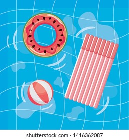 Summer design with pool and float