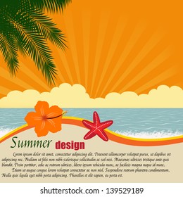 Summer design poster with space for your text, vector illustration