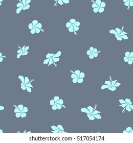 Summer design. Seamless floral pattern can be used for wallpaper, website background, wrapping paper. Natural neutral hibiscus seamless pattern. Vector flower concept.