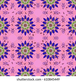 Summer design. Seamless floral pattern can be used for wallpaper, website background, wrapping paper. Leaf natural pattern in colors. Vector flower concept.