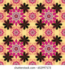 Summer design. Seamless floral pattern can be used for wallpaper, website background, wrapping paper. Leaf natural pattern in colors. Vector flower concept.