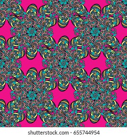 Summer design. Seamless floral pattern can be used for wallpaper, website background, wrapping paper. Leaf natural pattern in colors. Vector flower concept.
