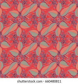 Summer design. Seamless floral pattern can be used for wallpaper, website background, wrapping paper. Leaf natural pattern in colors. Vector leaf concept.