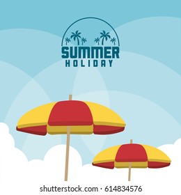 Summer design. sky and umbrella icon. vector graphic 