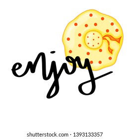Summer design sticker with summer elements and hand lettering words. Great for t-shirt prints, tote bags and shoppers, fabric, cards, posters and web. - Vector hat