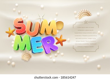 Summer design template. Elements are layered separately in vector file.