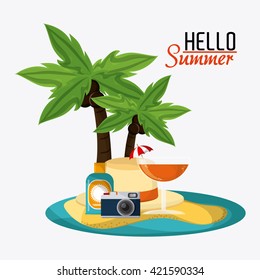 Summer design. vacation concept. Flat illustration