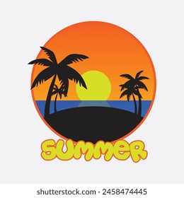 Summer design vector background simple icon template for banner, poster, flyer. brochure, social media content