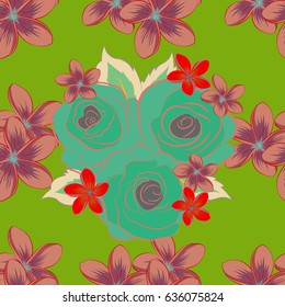 Summer design. Vector Flower concept. Seamless floral pattern can be used for wallpaper, website background, wrapping paper. Leaf natural varicolored pattern.