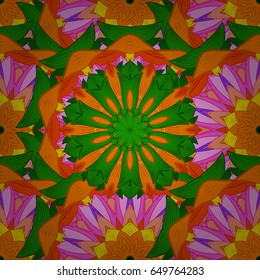 Summer design. Vector flower concept. Seamless floral pattern can be used for wallpaper, website background, wrapping paper. Leaf natural pattern in blue and pink colors.