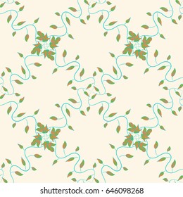 Summer design. Vector leaf concept. Seamless floral pattern can be used for wallpaper, website background, wrapping paper. Leaf natural pattern in blue colors.