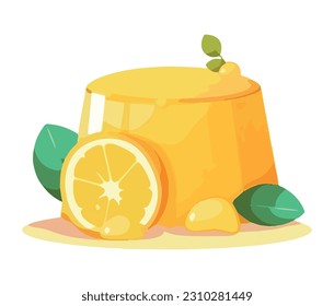 summer desserts orange jelly icon isolated