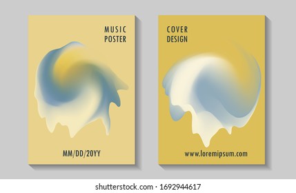 Summer disco party posters, colorful fluid liquid melting shapes. Club night modern flyers. Abstract gradients fluid shapes backgrounds for covers. Music party banners, bright disco posters.