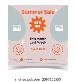 Summer Discound Social Media Post Design