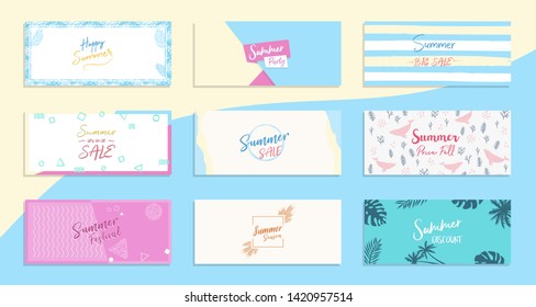 Summer Discount Banner Concept Template Pack Set