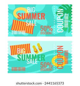 Summer discount layout template special sale offer. Bright trendy colors for flyer banner seasonal sale. Vector illustration