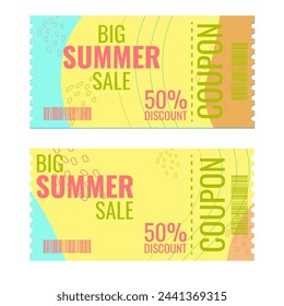 Summer discount layout template special sale offer. Decorated with abstract pattern. Bright trendy colors for flyer banner seasonal sale. Vector illustration
