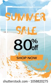 Summer discount offer poster, vector illustration