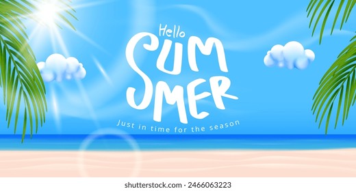 Summer discount promotion banner template design.