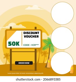 Summer Discount Promotion Social Media Post Template