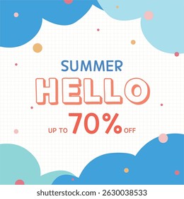 Summer discount sale advertising banner illustration