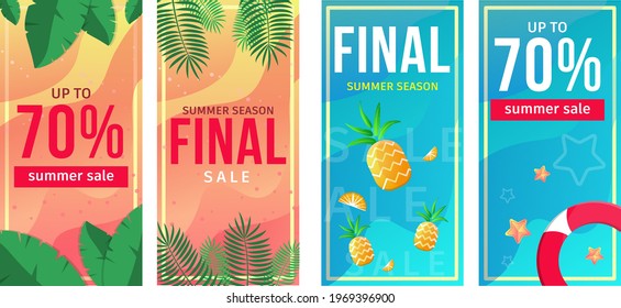 summer discounts coupon design illustration