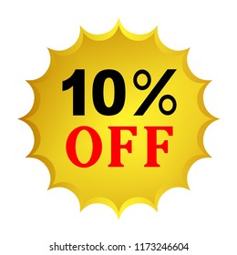 summer discounts sign vector, sale star label price tag vector isolated - discount sticker offer promo 10%