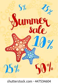 Summer discounts, starfish