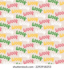 Summer dogs seamless patterns. Printable digital papers. Seamless funny puppy pattern background. Woof woof.