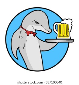 summer dolphin beer icon