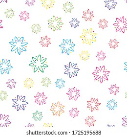 Summer doodle floral pattern. Seamless vector texture. Hand drawn doodle floral vector background. Modern abstract doodle design. Trendy abstract Seamless background. Simple floral vector illustration
