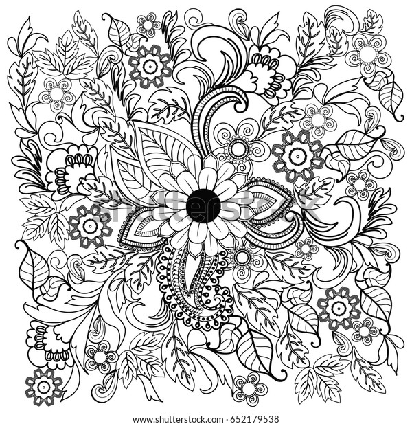 summer doodle flower ornament hand drawn stock vector