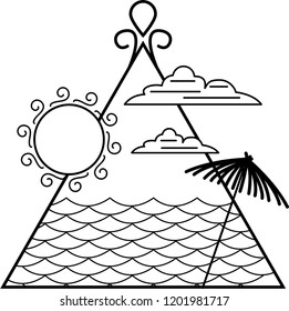 Summer Doodle Icon Line Art