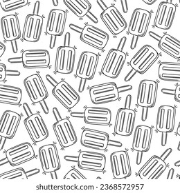 Summer doodle seamless pattern with ice creams