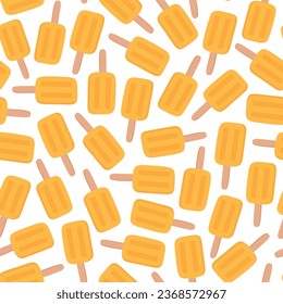Summer doodle seamless pattern with ice creams